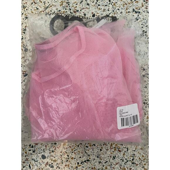 NWT ASOS Curve Sheer Hyper Feminine Mesh Top Puff Bow Sleeve Festival Rave Girly - Picture 6 of 8